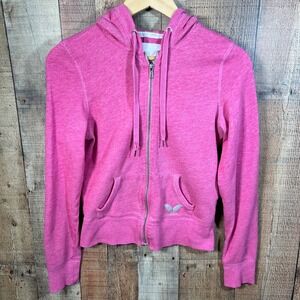 Victoria's Secret Pink Heathered Supermodel Essentials Wing Logo Hoodie Small